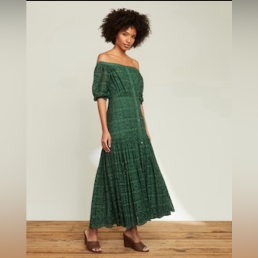 Veronica Beard, brand new with tags, Cali Eyelet Dress, Forest, size 4: $315